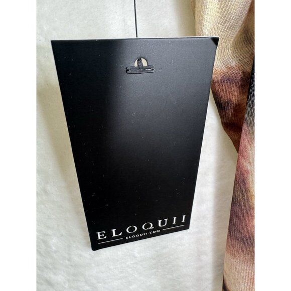 ELOQUII Women's Watercolor Print Mesh Cross Neck Shirt Size 14-16 NWT - Picture 9 of 12